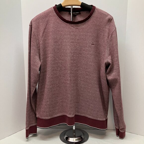 Michael Kors Mens Burgundy Crew Neck Sweatshirt‎ Contrasting Trim Size XL - Picture 1 of 3